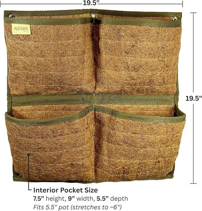 Vertical Garden Planter, 4 Pocket, Vertical Planter, wall planters for Outdoor Plants, Plant wall, Hanging planters for Indoor Plants, for Herbs, Patio Decor, Balcony Decor, Indoor Garden