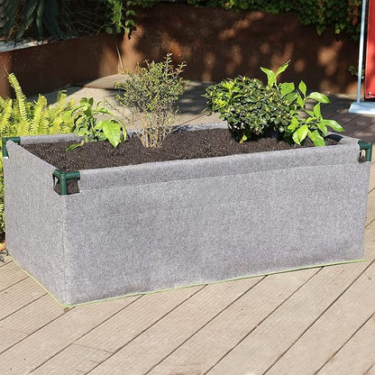 Gardzen Raised Grow Bed with PVC Frame - 47.2"x23.5"x16.9" Breathable Planter Raised Bed, No-Till Design, Includes Pipes & Connectors, Air-Pruning for Healthier Plants