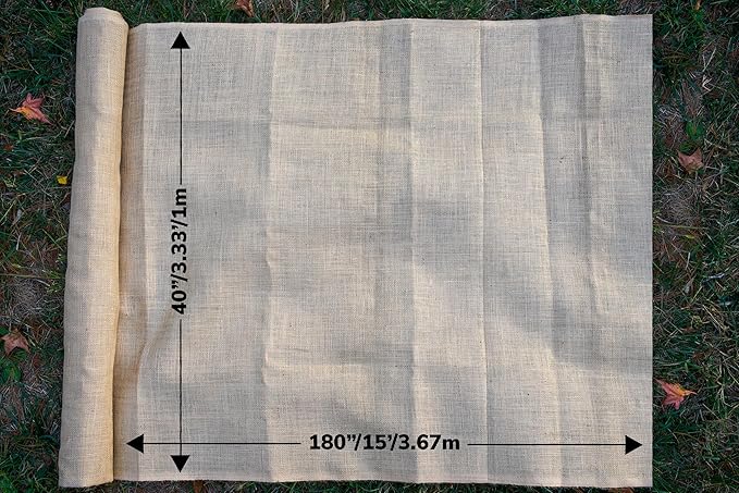 Burlapper Burlap Medium Weight Garden Fabric (40 Inch x 15 Feet, Natural)