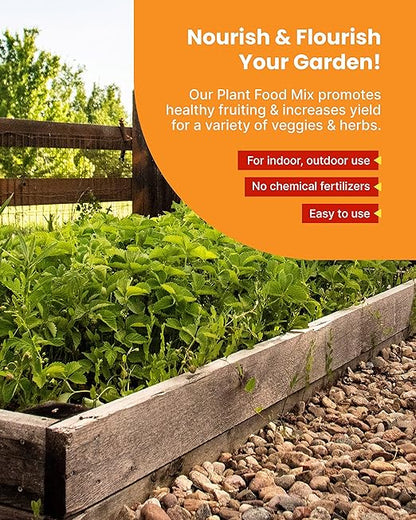 Sunday Garden Naturals Veggie + Tomato Plant Food Mix - Boost Growth in Vegetables, Tomatoes & Herbs - 5-4-5 NPK Mix - for Indoor & Outdoor Use - Feeds for 4-6 Weeks, Use While Planting! 4 lb. Mix