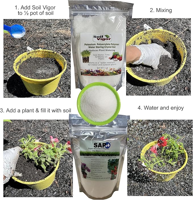 Super Absorbent Polymer Helps Plant Growth and Plant Establishment (5 Pounds)