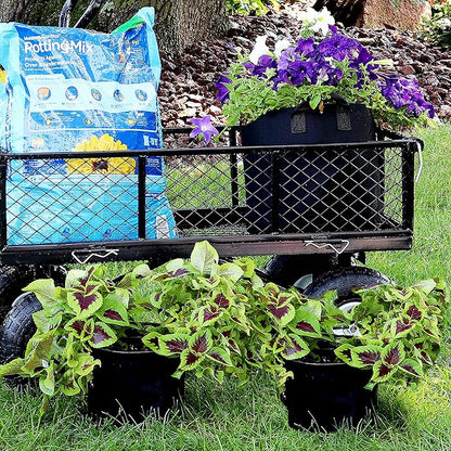 Sunnydaze 10-Pack of 7-Gallon Garden Grow Bags for Vegetables - Black 300 GSM Non-Woven Polypropylene Felt Fabric Flower Pots and Planters with Handles - Gardening Containers