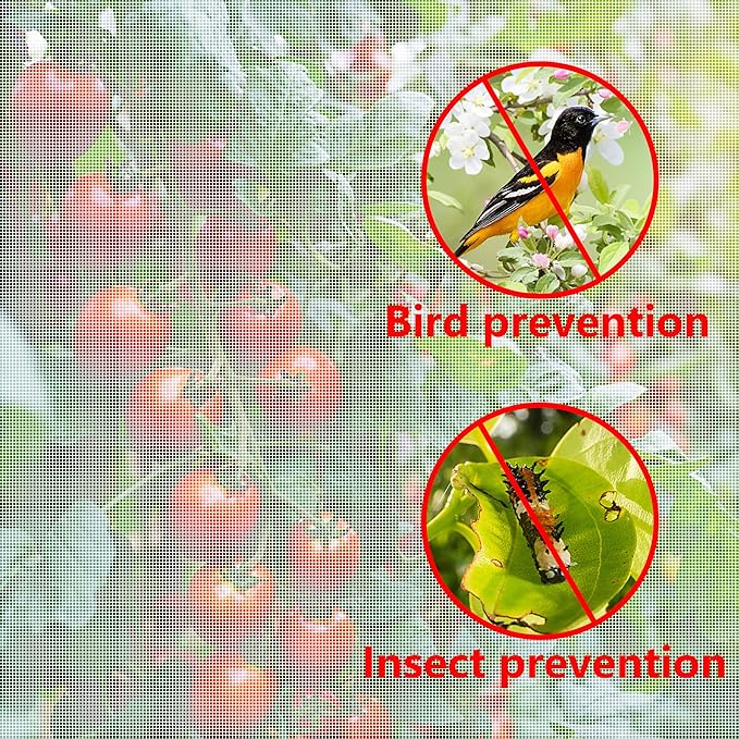 Alpurple Insect Bird Barrier Netting Mesh- 20 x 10 Feet Garden Bug Netting Plant Cover for Protect Plant Fruits Flower from Insect Bird Eating
