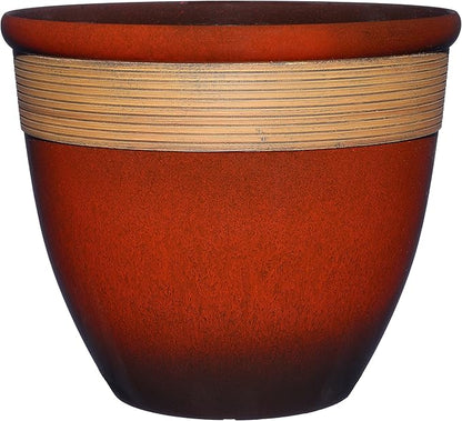 Classic Home and Garden Premiere Collection Planter, Abigail 15", Lava Red