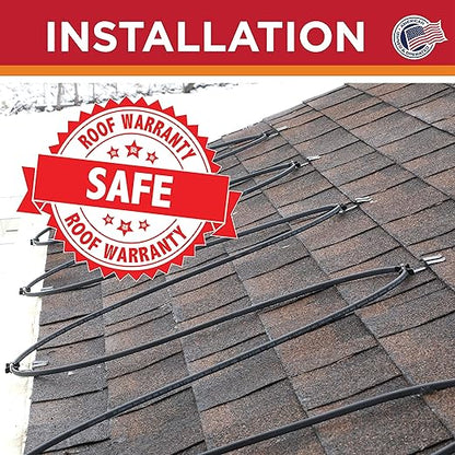 Roof Clips, Safe for Heat Tape, Electric Cable & Roof Heat Cable Installation, Prevents Roof Damage, Easy Nail-Free Outdoor Cable Clips, Your Ultimate Cable Clip (.325-25 Pack)