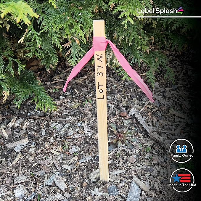 50 Pack 12" Wood Stakes for Garden Marking Survey Grading Paint Stirring Stick Model Building Landscaping Plant Support and Crafts 12 Inch Made in The USA by LABELSPLASH