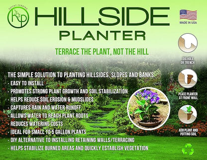 Hillside Planter-Set of (3) D.I.Y Erosion Control Soil Slope-Stabilization Runoff Conserves Water ECO 1-5 Gallon