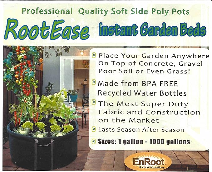 Enroot Products RootEase Garden Planting Fabric Grow Bags, Heavy Duty Durable Fabric Grow Pots, Perfect Harvest Planter, Raised Bed, Best Eco-Friendly Grow Bag - 3 Pack (7 Gallon, Red)