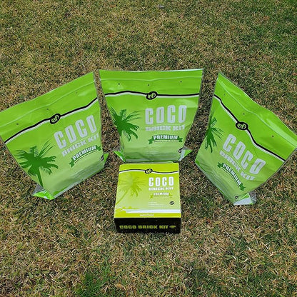 Coco Coir Brick Organic Coconut Coir 3 Coco Fiber Compressed Blocks 850g Each, Low EC Buffered w/Calcium RHP Quality Pot Soil Indoor Outdoor Flower/Vegetable Garden Seed Starter Micro Greens - 5.7 lbs