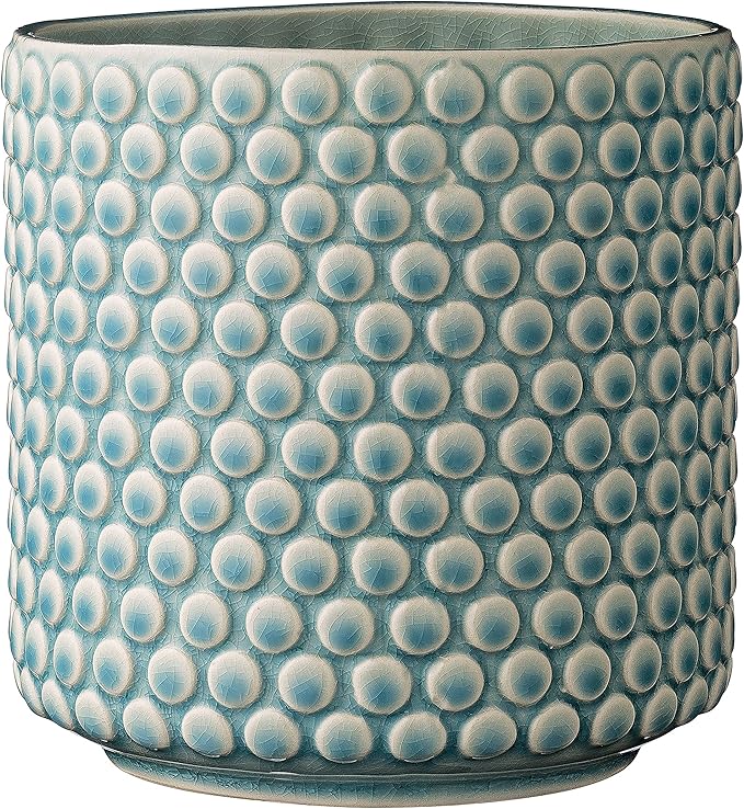 Bloomingville Sky Blue & Cream Stoneware Pot with Crackle Finish