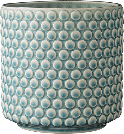 Bloomingville Sky Blue & Cream Stoneware Pot with Crackle Finish