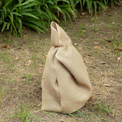 4 Rolls Natural Burlap Tree Wrap Rolls- 10in x 10ft Burlap Fabric Tree Trunk Protector- Burlap Plants Wrap Bandage with Ropes- Frost & Freeze Protection Cloth for Winter Outdoor Trees, Shrubs, Plants