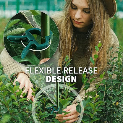 Plant Clips 40 Piece Green Gentle Gardening Plant & Flower Lever Loop Gripper Clips, Tool for Supporting or Straightening Plant Stems, Stalks, and Vines, Garden Clips, by RamPro