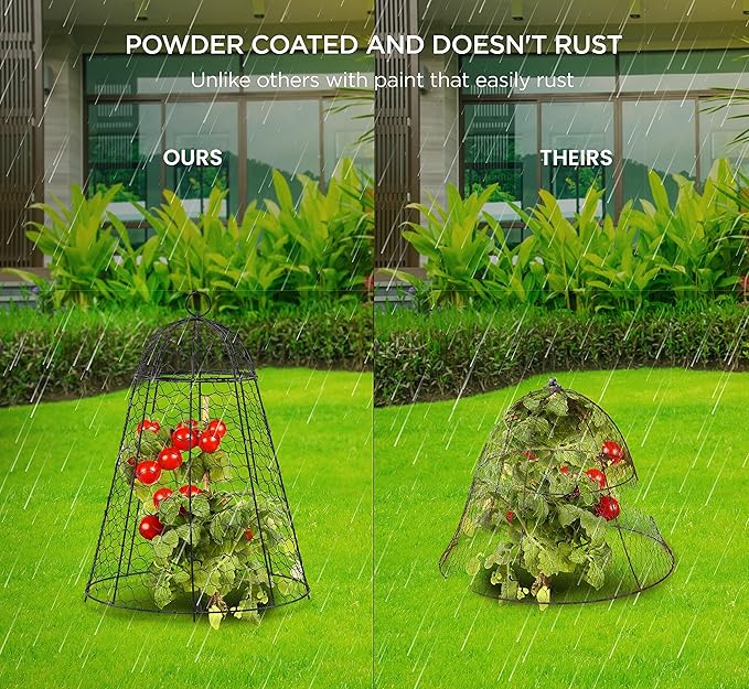 boldworks Garden Cloches for Plants Chicken Wire Cages to Protect from Animals Outdoor Extra Large Rustproof Thicker and Finer Mesh 12" x 20" Pack of 12