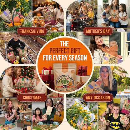 Organo Republic 25 Summer Vegetable & Herb Garden Seeds Variety Pack - 6,820+ Non-GMO Heirloom Veggie & Herb Seeds for Outdoors & Indoor Home Gardening: Tomato, Okra, Bean, Cucumber, Basil, Rosemary